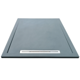 Cadita Dus Compozit cu Rigola Unika Gri 90x90 cm – cadita gri cu rigola pe fundal alb
