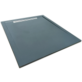 Cadita Dus Compozit cu Rigola Unika Gri 90x90 cm – cadita dus gri cu rigola pe fundal alb