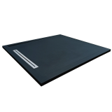 Cadita Dus Compozit cu Rigola Unika Negru 90x90 cm – cadita de dus neagra cu rigola pe fundal alb