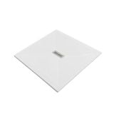 Cadita Dus Compozit Quadra Alb 80x80 cm – cadita de dus alba izolata pe fundal alb