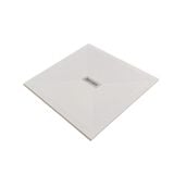 Cadita Dus Compozit Quadra Crem 80x80 cm – cadita dus alba patrata izolata pe fundal alb
