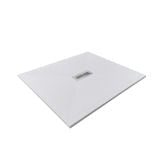Cadita Dus Compozit Quadra Alb 80x100 cm – cadita de dus alba cu sifon central pe fundal alb