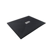 Cadita Dus Compozit Quadra Negru 80x100 cm – cadita de dus negra izolata pe fundal alb