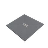 Cadita Dus Compozit Quadra Gri 90x90 cm – cadita de dus gri izolata pe fundal alb