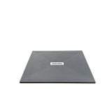 Cadita Dus Compozit Quadra Gri 90x100 cm – cadita gri izolata pe fundal alb, vedere de sus