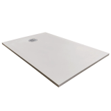 Cadita Dus Compozit Tonda Crem 70x100 cm – cadita dus crem pe fundal alb, izolata