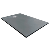 Cadita Dus Compozit Tonda Gri 70x100 cm – cadita de dus gri pe fundal alb
