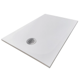 Cadita Dus Compozit Tonda Alb 70x120 cm – cadita de dus alba cu scurgere metalica