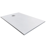 Cadita Dus Compozit Tonda Alb 70x120 cm – cadita de dus alba izolata pe fundal alb