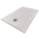 Cadita Dus Compozit Tonda Crem 70x120 cm – cadita dus rectangulara alba cu scurgere centrala