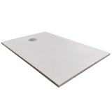 Cadita Dus Compozit Tonda Crem 70x120 cm – cadita dus crem izolata pe fundal alb