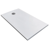 Cadita Dus Compozit Tonda Alb 70x140 cm – cadita dus alba izolata pe fundal alb