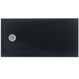 Cadita Dus Compozit Tonda Negru 70x140 cm