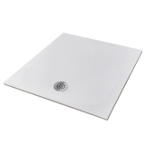 Cadita Dus Compozit Tonda Alb 80x80 cm – cadita de dus alba izolata pe fundal alb