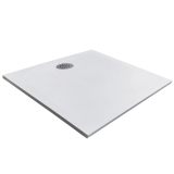 Cadita Dus Compozit Tonda Alb 90x90 cm – cadita de dus alba izolata pe fundal alb