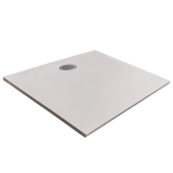Cadita Dus Compozit Tonda Crem 80x80 cm – cadita de dus patrata crem cu scurgere centrala