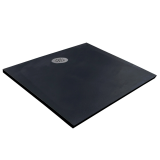 Cadita Dus Compozit Tonda Negru 80x80 cm – cadita de dus neagra izolata pe fundal alb