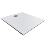 Cadita Dus Compozit Tonda Alb 80x100 cm – cadita dus alba izolata pe fundal alb