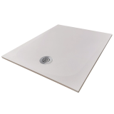 Cadita Dus Compozit Tonda Crem 80x100 cm – cadita dus izolata pe fundal alb
