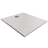 Cadita Dus Compozit Tonda Crem 80x100 cm – cadita dus crem izolata pe fundal alb