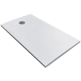 Cadita Dus Compozit Tonda Alb 80x140 cm – cadita dus alba izolata pe fundal alb