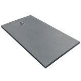 Cadita Dus Compozit Tonda Gri 80x140 cm – cadita de dus gri pe fundal alb