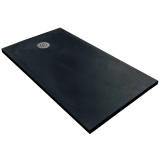 Cadita Dus Compozit Tonda Negru 80x140 cm – cadita dus negru mata pe fundal alb