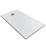 Cadita Dus Compozit Tonda Alb 80x160 cm – cadita de dus alba pe fundal neutru