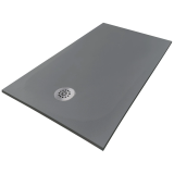 Cadita Dus Compozit Tonda Gri 80x160 cm – cadita dus gri pe fundal alb, izolata