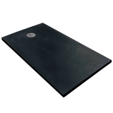 Cadita Dus Compozit Tonda Negru 80x160 cm – cadita de dus neagra izolata pe fundal alb