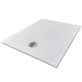 Cadita Dus Compozit Tonda Alb 90x100 cm – cadita de dus alba cu sifon central izolata