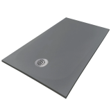 Cadita Dus Compozit Tonda Gri 90x140 cm – cadita dus gri izolata pe fundal alb