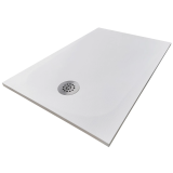 Cadita Dus Compozit Tonda Alb 90x120 cm – cadita dus alba pe fundal neutru, izolata