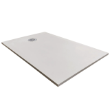 Cadita Dus Compozit Tonda Crem 90x120 cm – cadita de dus crem izolata pe fundal alb