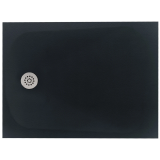 Cadita Dus Compozit Tonda Negru 90x120 cm