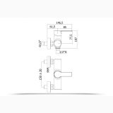 Baterie Dus Extern Paffoni Red – schita tehnica, desen tehnic cu dimensiuni pentru baterie dus externa