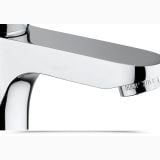 Robinet Lavoar Paffoni Blu Crom – detaliu, close-up cioc robinet crom, capat teava lustruit