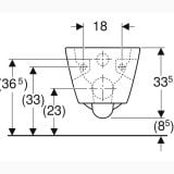 Vas WC Suspendat Rimless Selnova Square Geberit + Capac Soft Close Finisaj Alb Lucios – schita tehnica, desen tehnic cu dimensiuni ale vasului wc