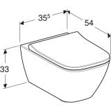 Vas WC Suspendat Rimless Geberit Smyle Square cu Capac Slim – schita tehnica, desen tehnic cu dimensiuni vas wc suspendat