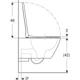 Vas WC Suspendat Rimless Geberit Smyle Square cu Capac Slim – schita tehnica, desen tehnic cu dimensiuni vas WC suspendat