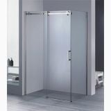 Usa Dus Culisanta Wst 01 Profil Crom Sticla Transparenta 125-145x200 cm – ambient baie, cabina de dus cu profil crom in colt de baie, pe pardoseala