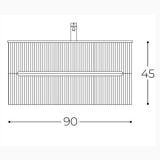 Mobilier Baie Riflat Easy Finisaj Rovere Chiaro cu doua sertare L.90 cm – schita tehnica, desen tehnic cu dimensiuni 90x45 cm mobilier