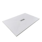 Cadita Dus Compozit Quadra Alb 90x120 cm – cadita de dus alba izolata pe fundal alb