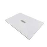 Cadita Dus Compozit Quadra Alb 90x120 cm – cadita de dus alba izolata pe fundal neutru