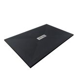 Cadita Dus Compozit Quadra Negru 90x120 cm – cadita dus neagra izolata pe fundal alb