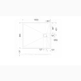 Cadita Dus Compozit Forma Alb 100x90 cm – schita tehnica, desen tehnic cu dimensiuni cadita dus 1000x900 mm