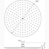 Palarie Dus Ideal Standard IdealRain 40cm Magnetic Grey – schita tehnica, desen tehnic cu dimensiuni si conexiune filetata