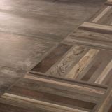 Gresie ABK Interno 9 Mud Mat 60x120cm – detaliu, pardoseala gresie cu inserturi decorative model lemn