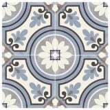 Gresie Decorata Paris Saint Germain Blu 20x20 cm – placa decorativa cu motiv floral albastru gri