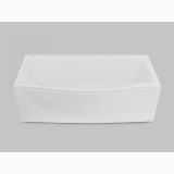 Cada Rectangulara Anca 180x80x56 cm – cada alba izolata pe fundal gri neutru